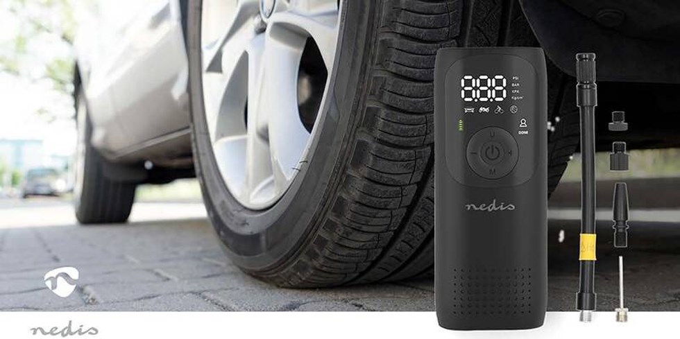 Nedis PAAC10BK Vzduchový Kompresor LED displej